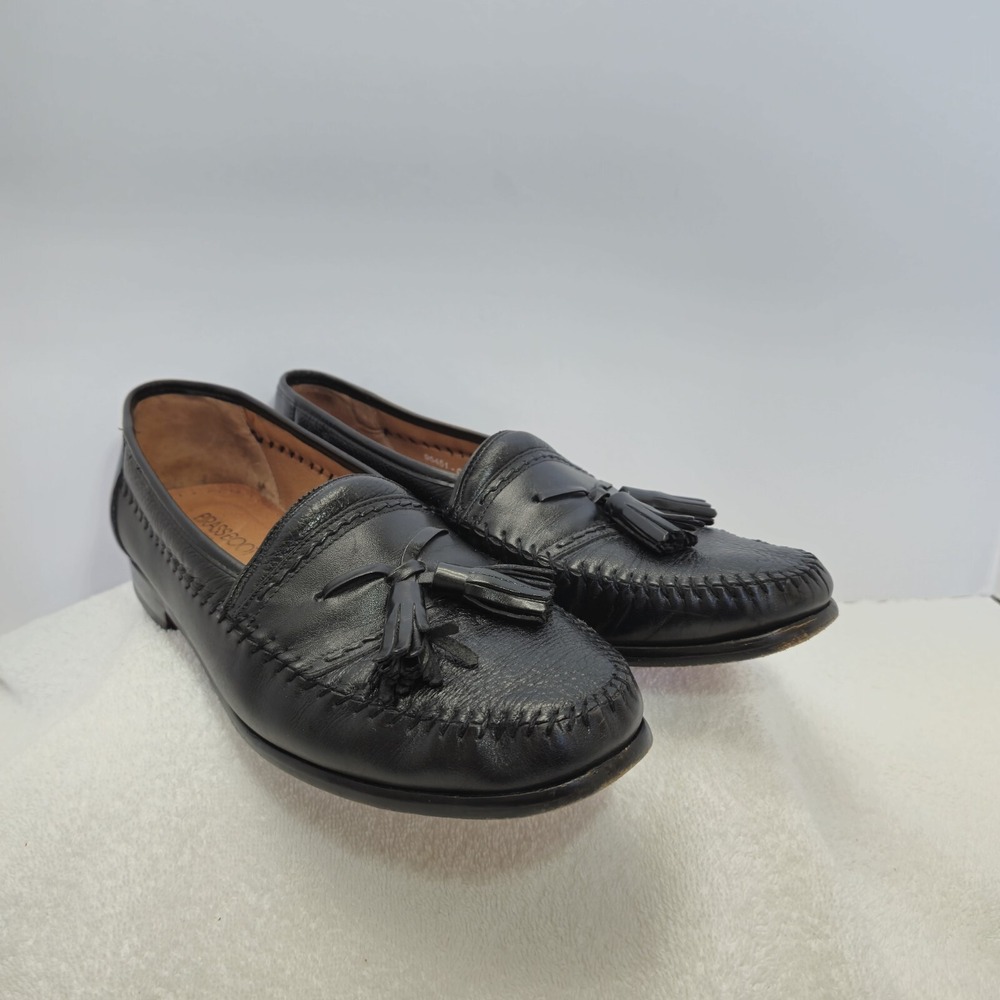 Brass Boot Mens Size 10 Leather Black Tassel Slip On Dress Shoes Made In Spain